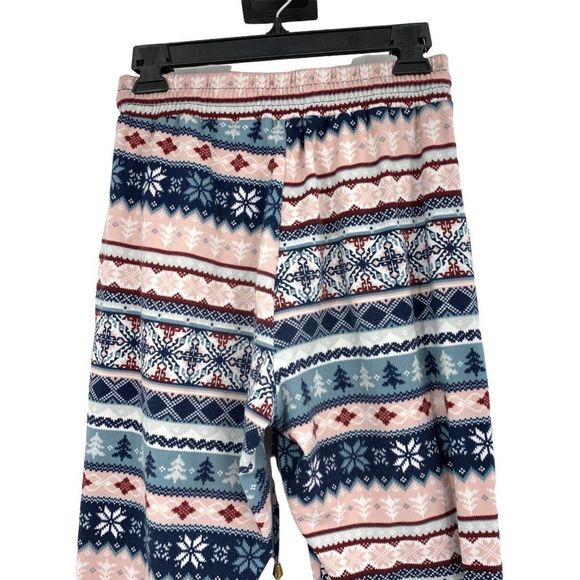 Women’s Eye Candy size medium fleece jogger pants Nordic print 1837 snowflake - Picture 7 of 8